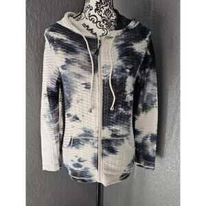 Women's New Mix Sweater Full Zip Size L - XL Jr Fitted Hooded Long Sleeves